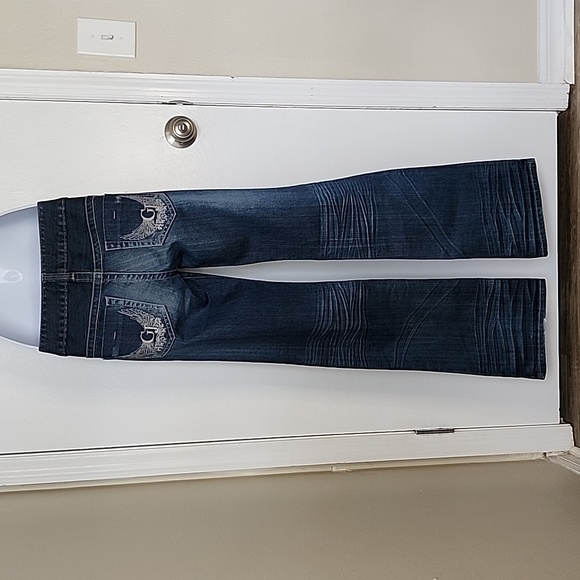 Guess Jeans Straight Leg Low Rise Dark Blue Size 28 - Picture 4 of 12